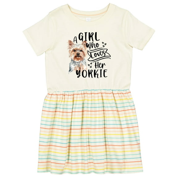 Inktastic A Girl Who Loves Her Yorkie Girls Toddler Dress