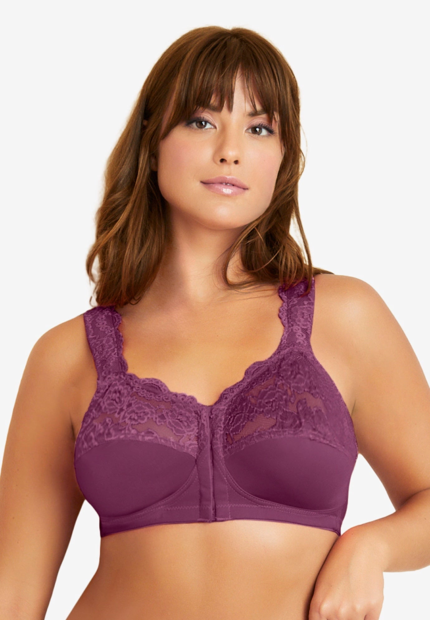 Comfort Choice Women's Plus Size Front Close Wireless Gel Strap Bra