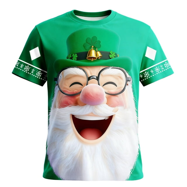 Tops para hombre, blusas y camisas de cuello redondo y manga corta para hombre. Top estampado de manga corta de San Patricio para hombre. Top/camisa de cuello redondo y manga corta para hombre. Tops p