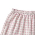 thumbnail image 5 of Women's Plaid Straight Leg High Waist Pocket Shorts, Polyester Loose Casual Short Trousers, Summer Daily Bottoms for Travel Shopping Home | TruHer,Pink Free Size, 5 of 5