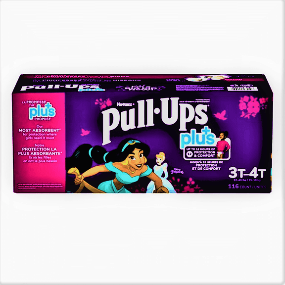 Huggies Pull-Ups Girls' Potty Training Pants, Size 3T-4T Training Underwear (32-40 lbs), 116 Count Packaging May Vary Exclusive Disney  Princess Designs