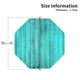 thumbnail image 2 of Honeii Turquoise Wooden2 Print Leather Coaster Set of 4, Ideal for Safeguarding Your Furniture from Drinks Spills and Effortless Cleanup-Octagon, 2 of 6