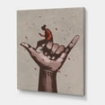 thumbnail image 3 of Designart ' Man Using Mobile Phone With Call Me Sign ' Modern Canvas Wall Art Print, 3 of 4