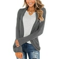 thumbnail image 5 of IROINNID Women's Cardigan Open Front Jacket Solid Color Long Sleeve Casual Ladies Cardigan Coat Outerwear, Gray, 5 of 9