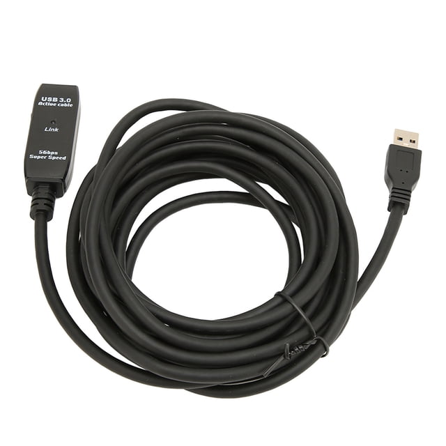 Cable de extensión USB 3.0 Negro 16.4 pies 5 Gbit por segundo Cable de extensión USB activo USB macho a hembra para teclado Hub Mouse