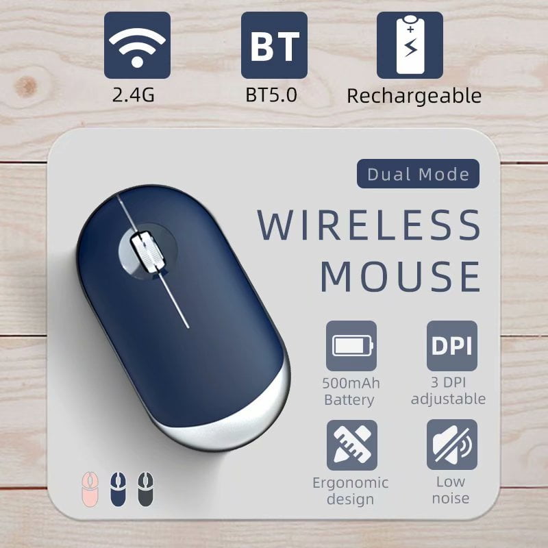 Wireless Mouse 4D for 5.2 Computer Supplies Peripherals 10 Meters Operating Distance Compatible with Laptop PC Mac OS Tablet White