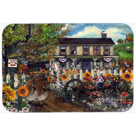 

Sunflowers And The Old Country Store Glass Cutting Board Large