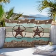 thumbnail image 4 of Texas Star Outdoor Pillow Covers Pack of 2 Bless Your Home Vintage Farm Star Wood Grain Waterproof Throw Pillow Covers Decorative Cushion Cases for Patio Garden Tent Balcony Couch 20x20 inch, 4 of 8