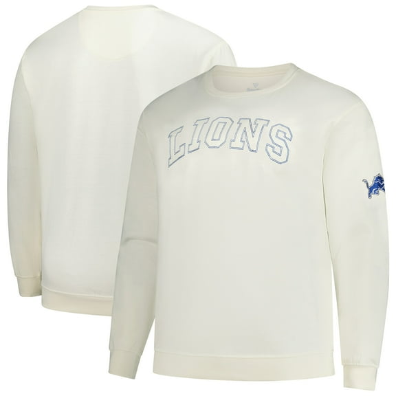 Men's Profile Cream Detroit Lions Big & Tall Fleece Sweatshirt
