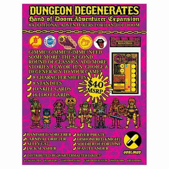 Goblinko Games GOBDD004 Dungeon Degenerates Adventurers Expansion Board Game