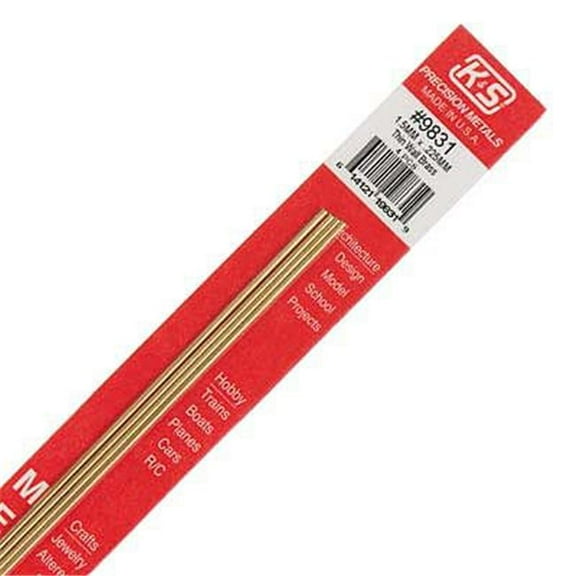 K&S Engineering K-S9831 1.5 x 0.22 mm Thin Wall Brass Tube