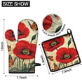 thumbnail image 6 of Red Flower Butterflies Kitchen Oven Mitt and Pot Holder Sets 2 Pcs for Baking, Cooking and Grilling, Heat Resistant Up To 392 °F, 6 of 7