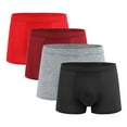 thumbnail image 1 of StSilkitty 4 Pack Men's Boxer Briefs Mid Rise Elastic Underwear Solid Color Lightweight Soft Breathable Underpants, 1 of 6