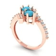 thumbnail image 2 of Solitaire with Accents Engagement Ring for Women - 1.48ct Simulated Turquoise in 14K Rose Gold Promise Ring, 2 of 6