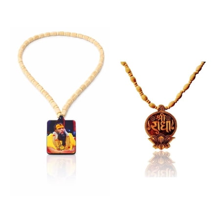 Spiritual Combination of Shri Premanand maharaj Tulsi mala and exquisite Shri Radha lotusTulsi (basil) mala,Spritual Pendant Necklace for Women and Men
