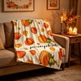 thumbnail image 6 of KOYPTL Fall Pumpkin Throw Blanket,Watercolor Autumn Design with Orange and White Pumpkins, Warm Soft Cozy Flannel Bed Blankets, Modern Farmhouse Decor for Bed Couch Sofa and Chair, 6 of 6