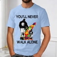 thumbnail image 2 of Autism Awareness Shirt Men: Autism Acceptance T Shirt Autism Support Inspirational Short Sleeve Tee Tops(Light Blue,XXL), 2 of 4