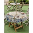 thumbnail image 3 of Outdoor Tablecloth with Umbrella Hole and Zipper, Blue Teal Fall Round Table Cloth 54 Inch Waterproof Tablecloth, Thanksgiving Pumpkins Rustic Botanical Picnic Table Cover for Patio Camping, 3 of 7