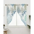 Swag Curtain Valances Nautical Coastal Ocean Coral Short Swag Topper
