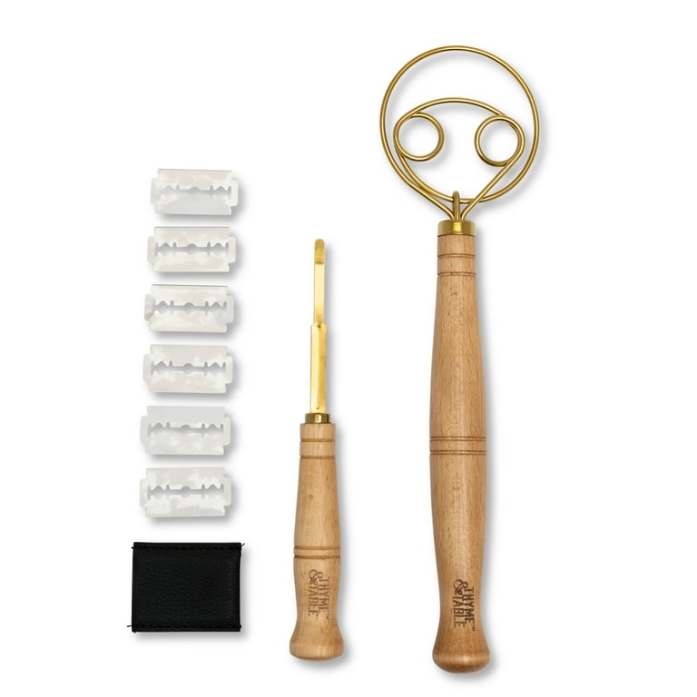 Thyme & Table Bread Kit with Dough Whisk and Bread Lame for