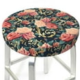 thumbnail image 3 of Fotbe Rose Flowers Stool Covers Round,Waterproof Round Bar Stool Covers Bar Chair Covers Washable Stool Cushion Slipcover for 12-14 Inch Chair-13 inch, 3 of 7