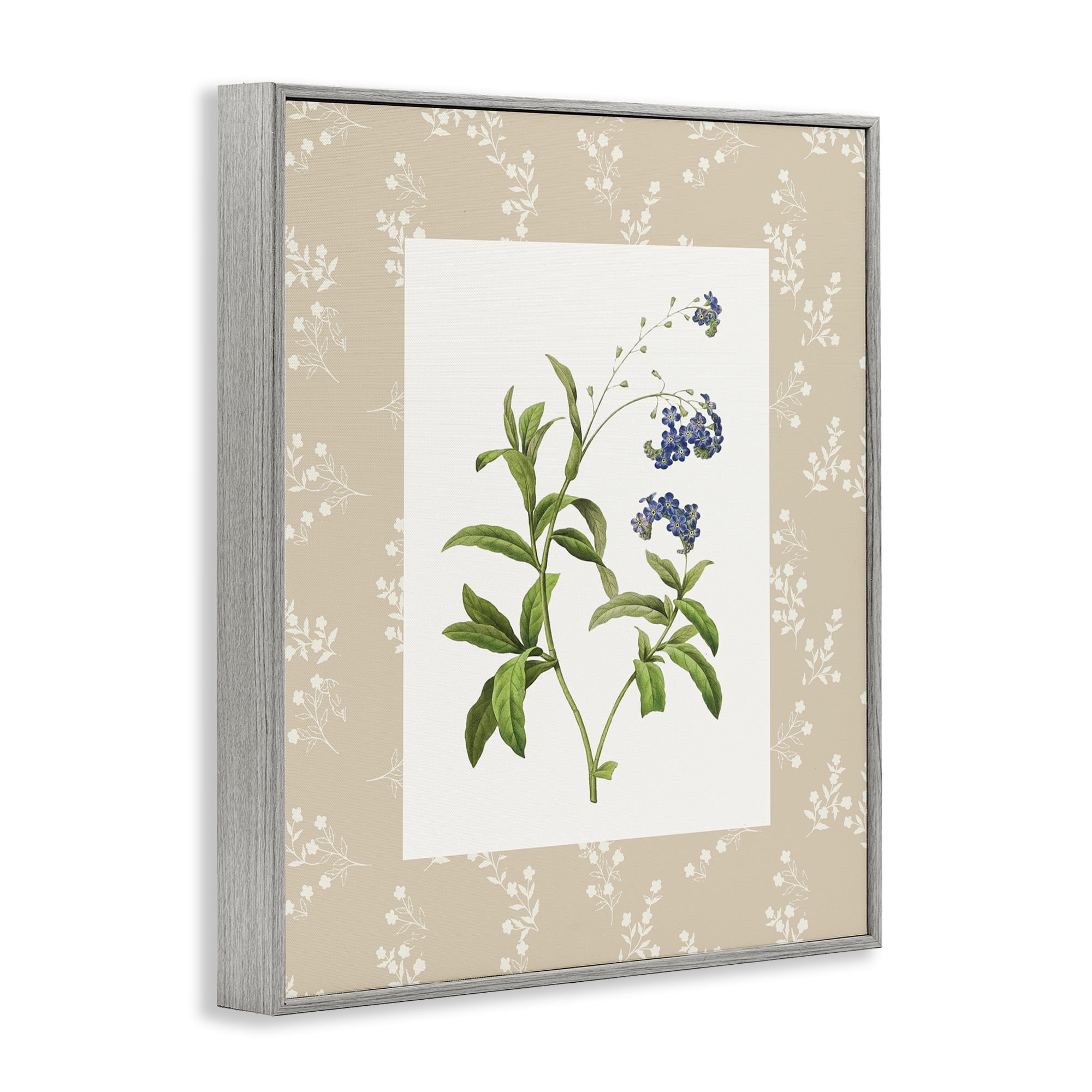 Stupell Industries Botanical Plate Design Gray Framed Giclee Art, design by Val Rhodes