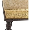thumbnail image 3 of NZTrader 15 x 15 x 6.5 inch Brass and Wooden Indian chowki, Low Stool, Ottoman, bajot, Temple Stool, Golden Low Stool, Indian Furniture, Foot Stool, Low Table, 3 of 5