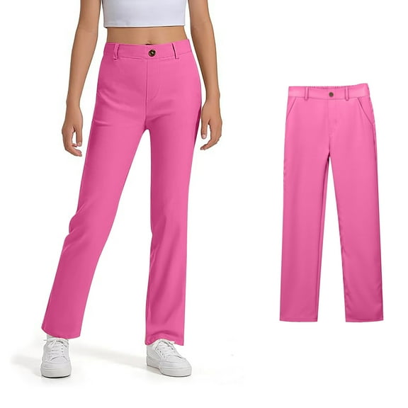 Teen School Uniform Pants for Girls Skinny Pants Kids Dress Pants With Pockets Flare Leg Pants Gray Pants for Girls Uniform Back To School Outfits for Teen Girls Teen Girls Pants Size 11-12 Years