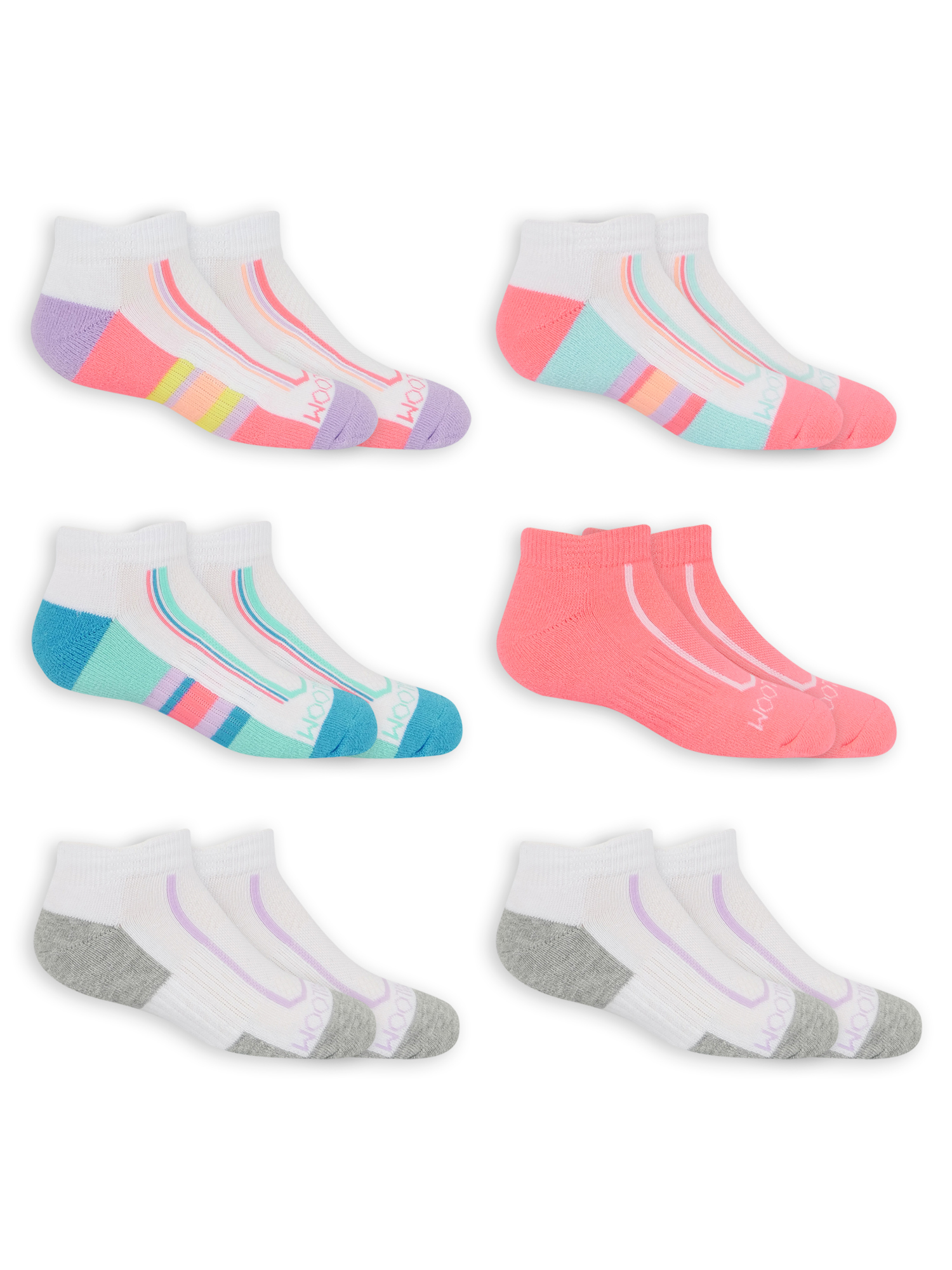 Fruit of the Loom Girls Athletic Low Cut Socks 12-Pack, Sizes S-L - image 5 of 5
