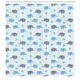 thumbnail image 3 of Ambesonne Animal Shower Curtain, Big Animals Dotted Hearts, 69"Wx75"L, Blue and Blue Grey, 3 of 3