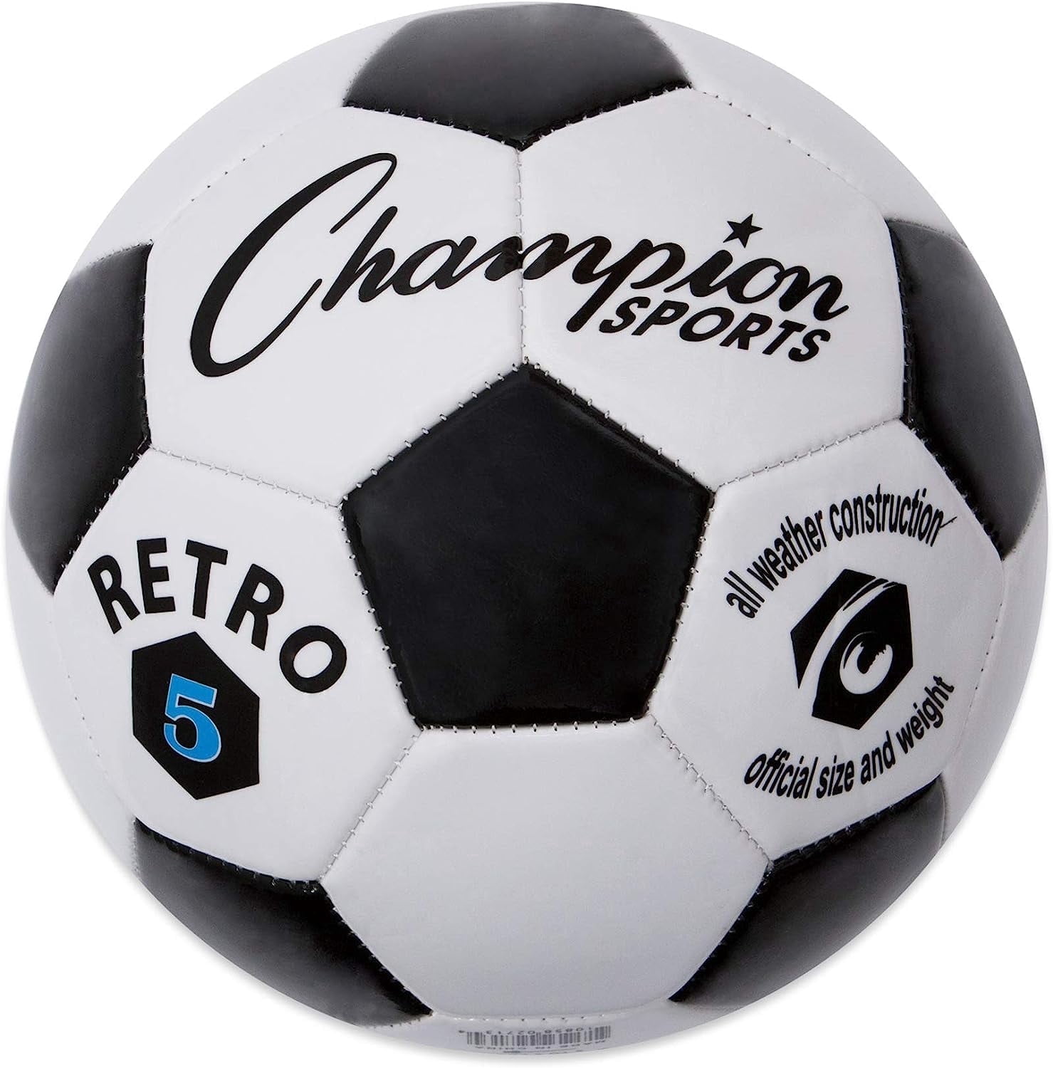 Champion Sports Retro Soccer Ball Classic Black & White photo 1