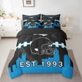 thumbnail image 2 of Castle Fairy Sport Football Twin Bedding Sets for Boys,Black Blue Bedding Comforter Set, 2 of 8