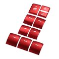 thumbnail image 1 of 10 Uds cubierta del botón del interruptor de la ventana del pasajero del conductor del coche para Toyota Highlander 20-22 aleación de aluminio rojo, 1 of 1