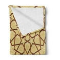 thumbnail image 2 of Antique Soft Flannel Fleece Throw Blanket, Star Shapes on Retro Design with Fractures Classic Eastern Building, Cozy Plush for Indoor and Outdoor Use, 70" x 90", Cream Brown, by Ambesonne, 2 of 5