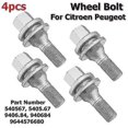 thumbnail image 3 of 4pcs 17mm Car Wheel Nuts Bolts Flat Seat For Peugeot 206 308 3008 207, 3 of 5
