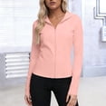 thumbnail image 2 of Miluxas Sun Protection Workout Jackets for Woman Zip Up Hoodie Long Sleeve Slim Fit Athletic Gym Tops Lightweight Quick Dry Pink, 2 of 7