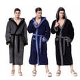 thumbnail image 4 of Hooded Patch Bag Men's Bathrobe Men's Wide Leg Loose Trendy, 4 of 6