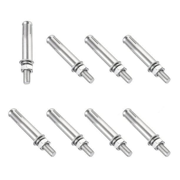 Tornillos de Expansión Uxcell para Anclaje de Manga para Paredes de Concreto, Ladrillo, Paneles de Yeso M8 x 70mm 8