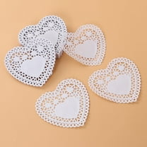 NICEXMAS 250Pcs White Heart Shaped Paper Doilies for Cake Decorating Food Serving and Crafts