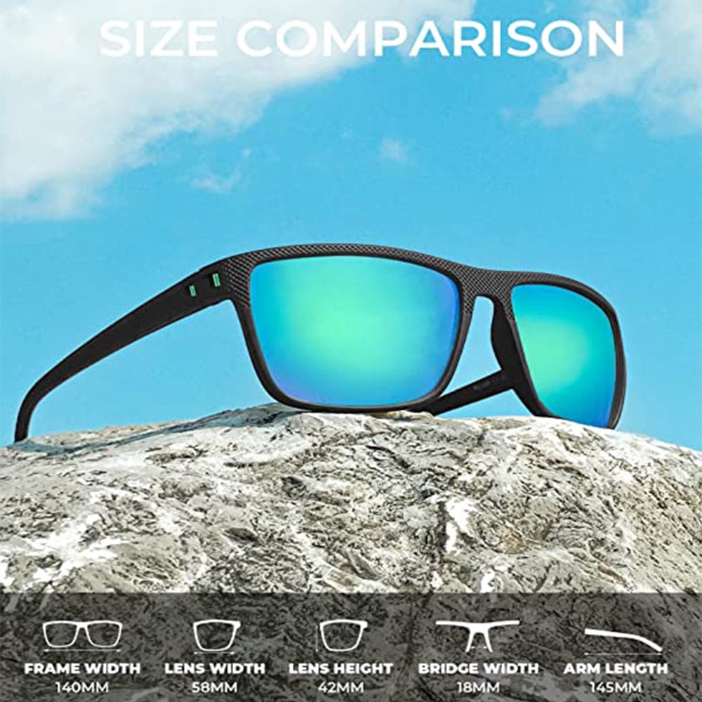 Autrucker Polarized Sunglasses With UV Protection Lightweight Square Glasses For Driving Fishing Golf Outdoor Sports Red Walmart