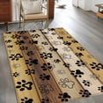 thumbnail image 3 of 3'x5' Area Rugs, Cute Dog Claws Indoor Outdoor Area Rug for Living Room Bedroom, Farmhouse Brown Wooden Grain Puppy Pawprints Washable Bathroom Rugs Kitchen Floor Carpet Mats Home Decor Aesthetic, 3 of 8