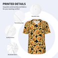 thumbnail image 3 of Zufioo Sunflowers 1 Print Men's Baseball Short Sleeve, Moisture Wicking Button-Down Hip Hop Tee-X-Large, 3 of 7