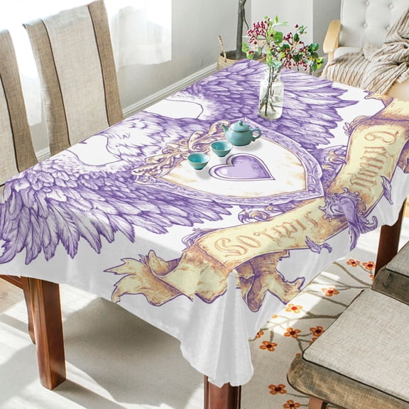BZSMCE Square Tablecloth Purple Eagles Pattern Pattern Tableclothes