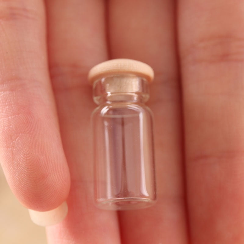 Miniature glass bottle 6pcs Miniature Tall Glass Jars Empty Mini Glass