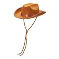 thumbnail image 5 of Cowboy Hat for Kids Girls Boys Wide Brim Hats Felt Western Cowgirl Hats for Cosplay Fancy Dress Dress-up Party, 5 of 7