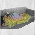 thumbnail image 6 of Fish Scale Soft Flannel Fleece Blanket, Round Wreath Composition in Rainbow Colors Concentric Japanese Wave Scale Design, Cozy Plush for Indoor and Outdoor Use, 60" x 80", Multicolor, by Ambesonne, 6 of 6