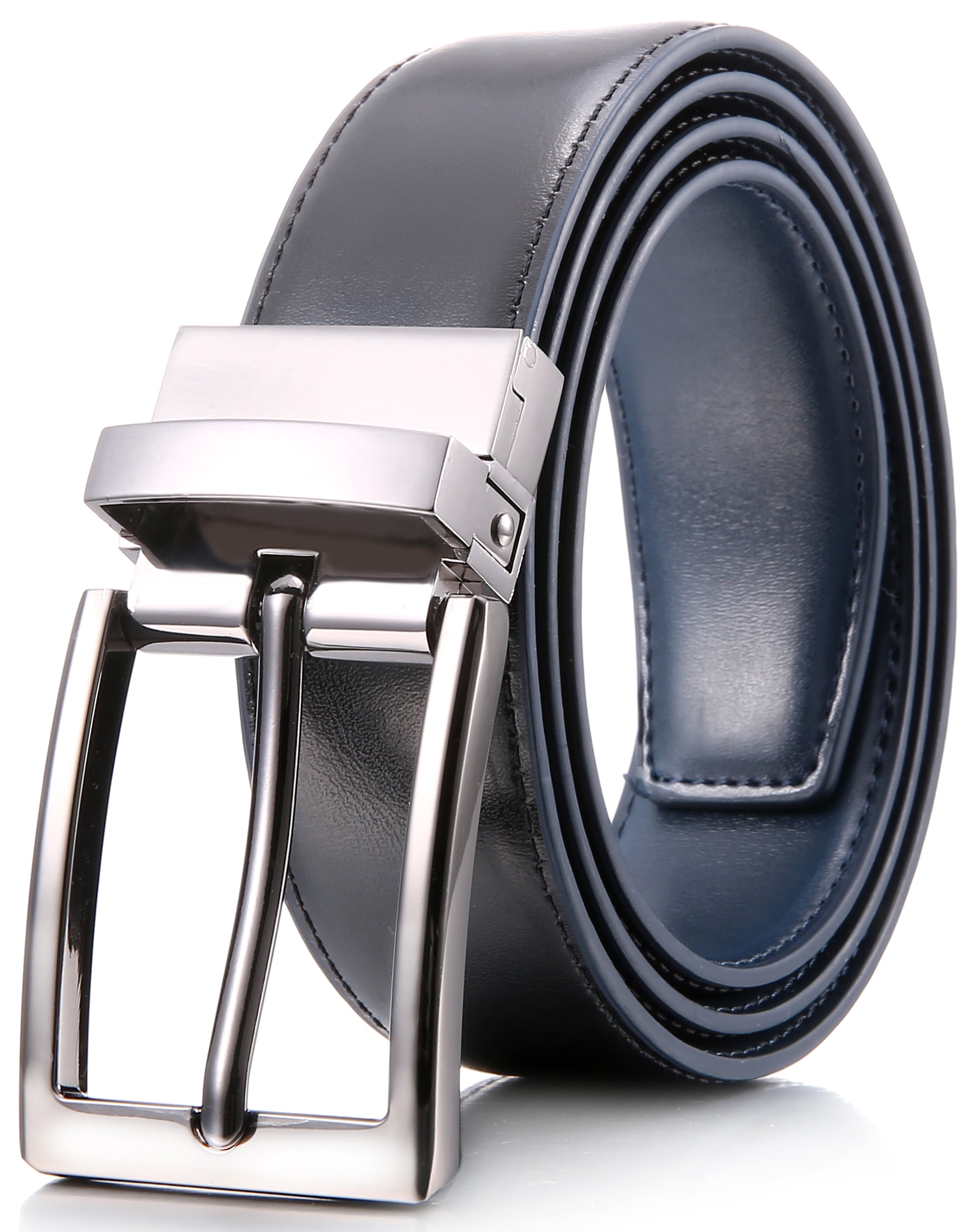 blue dress belt mens Genuine leather suit belt in dress blue