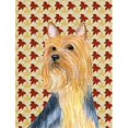 thumbnail image 1 of 11 x 15 In. Silky Terrier Fall Leaves Portrait Flag, Garden Size, 1 of 1