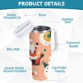 thumbnail image 2 of Yayeee 30oz Stainless Steel Tumbler with Straw and Handle Double-Wall Insulated Travel Water Bottle, Pink Christmas Santa, 2 of 8