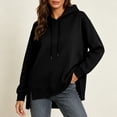 thumbnail image 5 of Yutgune Womens Hoodies Oversized Hoodies For Women Side Split Hem Long Sleeve Casual Sweatshirt, 5 of 8